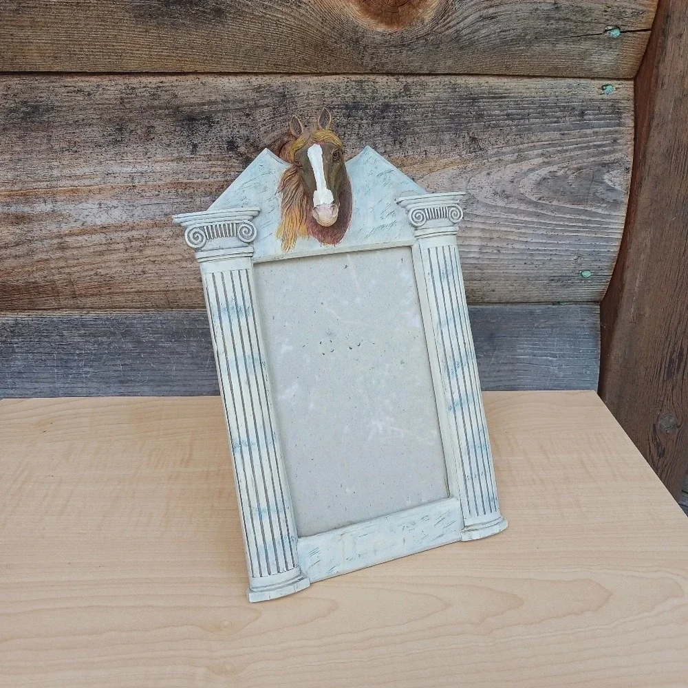 Equestrian Horse Head Column White Grey Photo‎ Frame 4x6